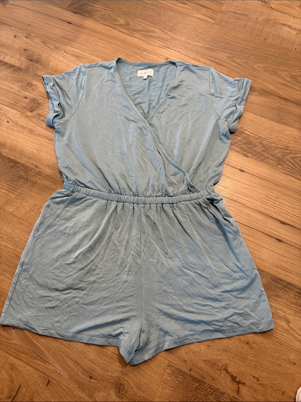 Light dusty blue women’s One-Piece Romper - Comfortable Short Sleeve